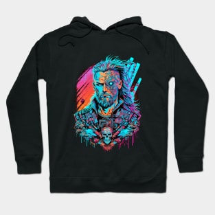 Neon Cyberpunk Viking - V1.03 Hoodie